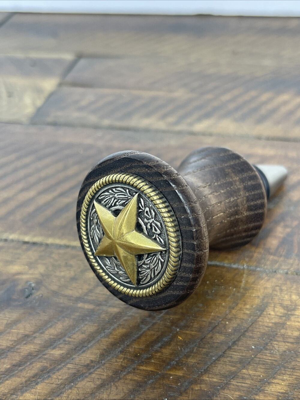 Wood State Of Texas Star Wine Stopped Engraved